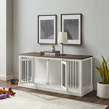 Load image into Gallery viewer, Winslow Medium Credenza Pet Crate White/Dark Brown
