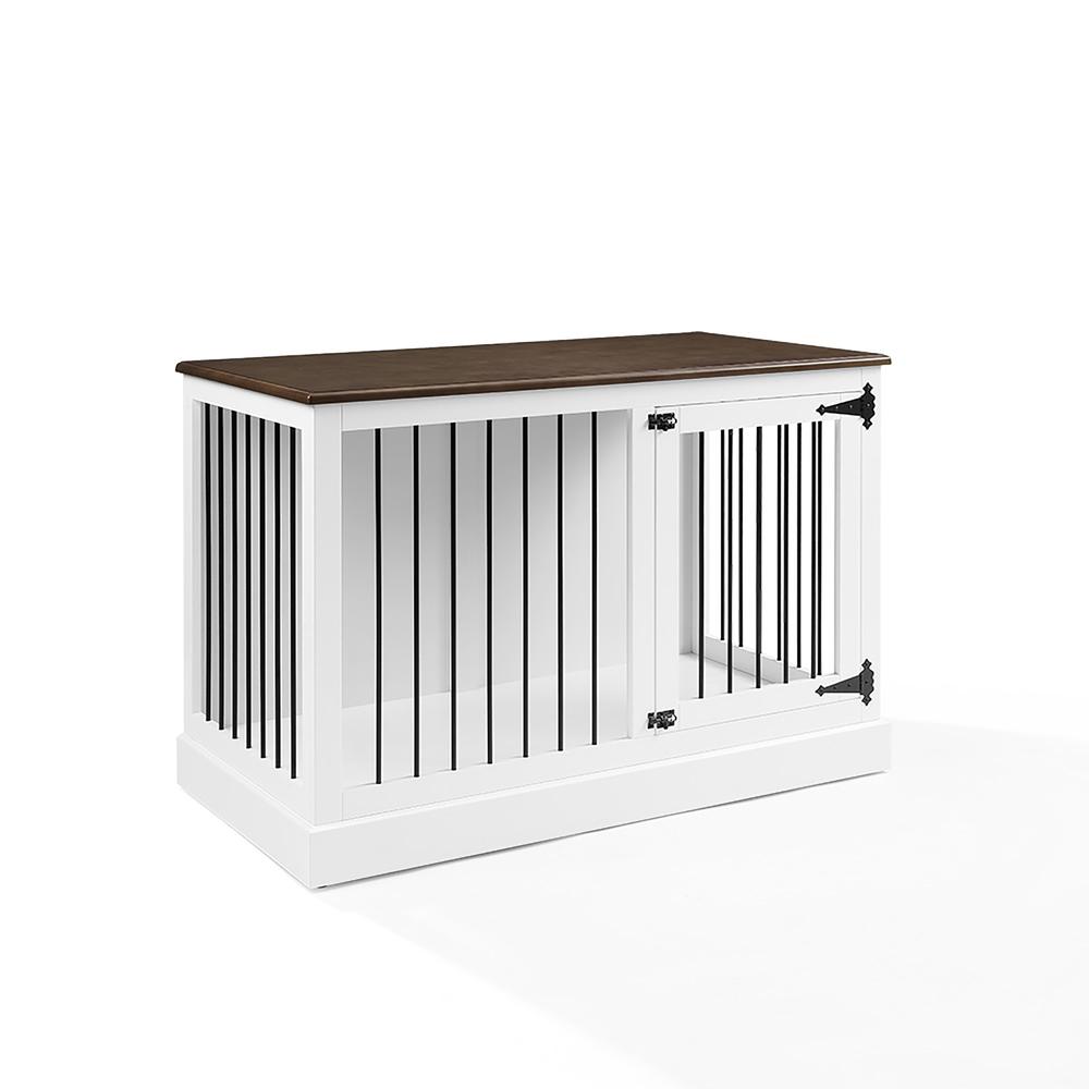 Winslow Small Credenza Dog Crate White/Dark Brown