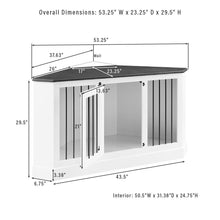 Load image into Gallery viewer, Winslow Corner Credenza Dog Crate White/Dark Brown
