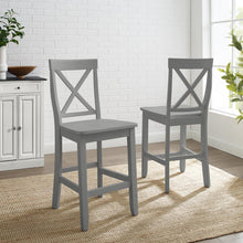 Load image into Gallery viewer, X-Back 2Pc Counter Stool Set Gray - 2 Stools

