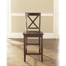 Load image into Gallery viewer, X-Back 2Pc Counter Stool Set Mahogany - 2 Stools
