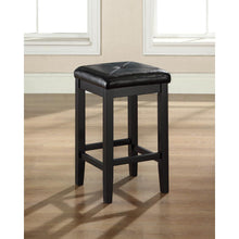 Load image into Gallery viewer, Upholstered Square Seat 2Pc Counter Stool Set Black/Black - 2 Stools
