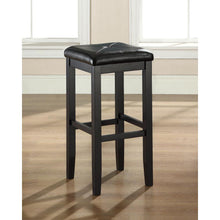 Load image into Gallery viewer, Upholstered Square Seat 2Pc Bar Stool Set Black/Black - 2 Stools
