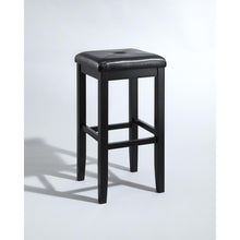 Load image into Gallery viewer, Upholstered Square Seat 2Pc Bar Stool Set Black/Black - 2 Stools
