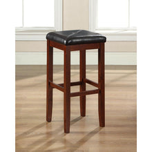 Load image into Gallery viewer, Upholstered Square Seat 2Pc Bar Stool Set Mahogany/Black - 2 Stools
