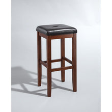 Load image into Gallery viewer, Upholstered Square Seat 2Pc Bar Stool Set Mahogany/Black - 2 Stools
