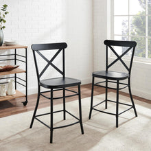 Load image into Gallery viewer, Camille 2Pc Counter Stool Set Matte Black - 2 Stools
