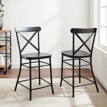 Load image into Gallery viewer, Camille 2Pc Counter Stool Set Matte Black - 2 Stools
