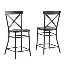 Load image into Gallery viewer, Camille 2Pc Counter Stool Set Matte Black - 2 Stools
