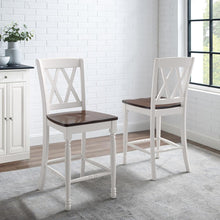 Load image into Gallery viewer, Shelby 2Pc Counter Stool Set Distressed White - 2 Stools
