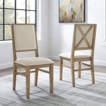 Load image into Gallery viewer, Joanna 2Pc Upholstered Back Chair Set Rustic Brown /Creme - 2 Upholstered Chairs
