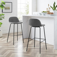 Load image into Gallery viewer, Riley 2Pc Bar Stool Set Gray/ Matte Black - 2 Stools
