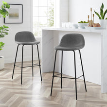 Load image into Gallery viewer, Riley 2Pc Bar Stool Set Gray/ Matte Black - 2 Stools
