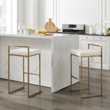 Load image into Gallery viewer, Harlowe 2Pc Bar Stool Set Creme/ Gold - 2 Stools
