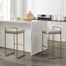 Load image into Gallery viewer, Harlowe 2Pc Bar Stool Set Gray/ Gold - 2 Stools
