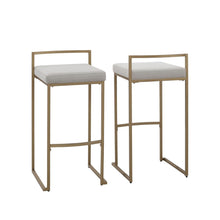 Load image into Gallery viewer, Harlowe 2Pc Bar Stool Set Gray/ Gold - 2 Stools
