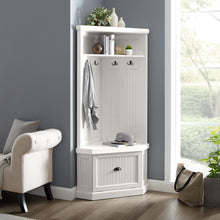 Load image into Gallery viewer, Seaside Corner Hall Tree Distressed White
