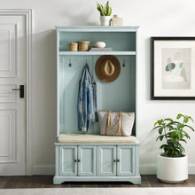 Load image into Gallery viewer, Holbrook Hall Tree Distressed Seafoamblue/Oatmeal
