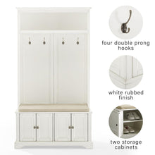 Load image into Gallery viewer, Holbrook Hall Tree Distressed White/Oatmeal

