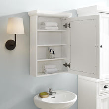 Load image into Gallery viewer, Seaside Mirrored Wall Cabinet Distressed White
