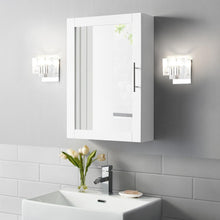 Load image into Gallery viewer, Savannah Mirrored Wall Cabinet White
