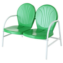 Load image into Gallery viewer, Griffith Outdoor Metal Loveseat Kelly Green Gloss

