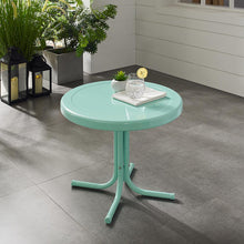 Load image into Gallery viewer, Griffith Outdoor Metal Side Table Aqua Gloss
