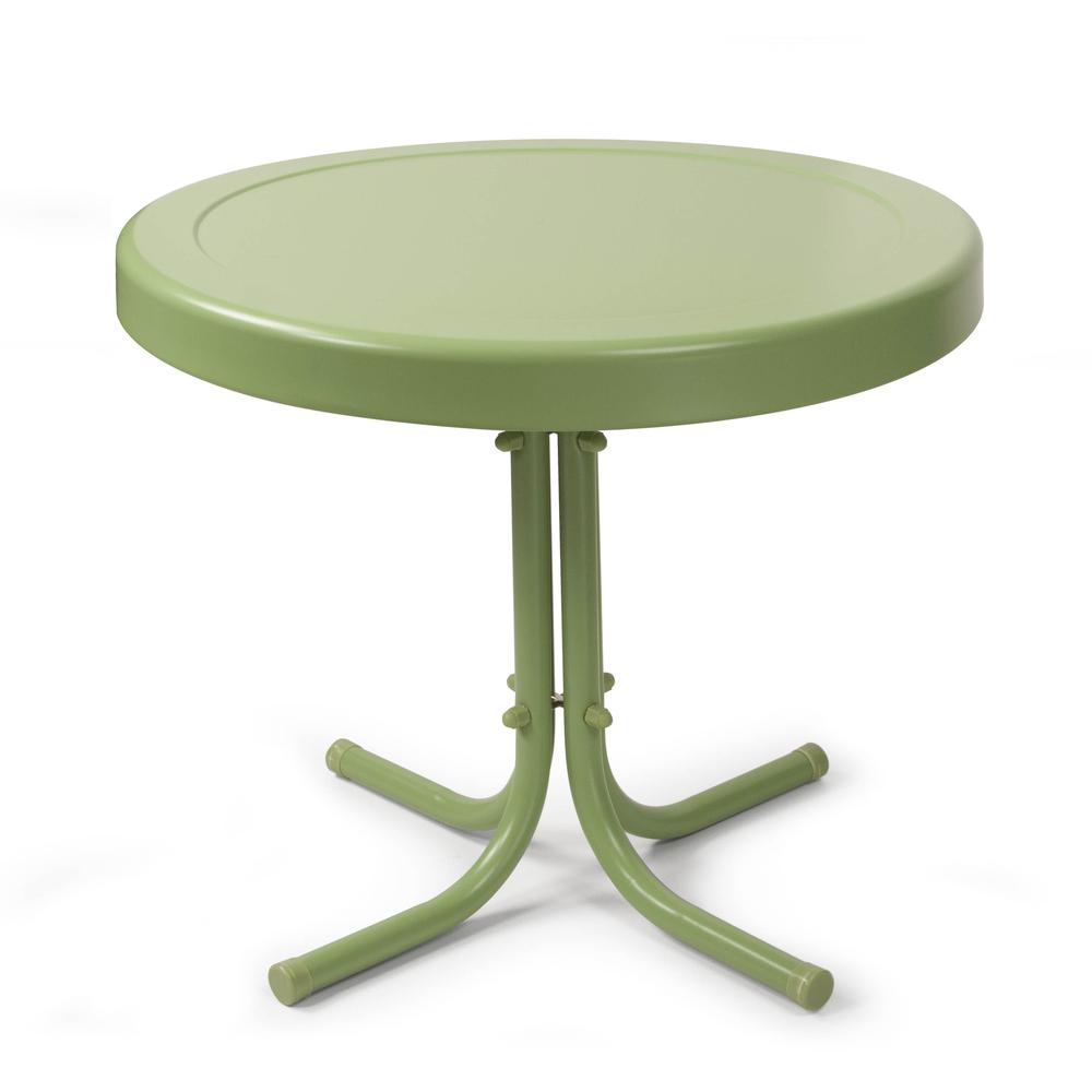 Griffith Outdoor Metal Side Table Pastel Green Satin