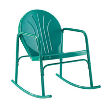 Load image into Gallery viewer, Griffith 2Pc Outdoor Metal Rocking Chair Set Turquoise Gloss - 2 Rocking Chairs
