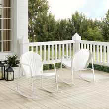 Load image into Gallery viewer, Griffith 2Pc Outdoor Metal Rocking Chair Set White Gloss - 2 Rocking Chairs
