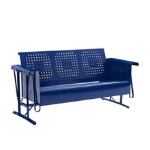Load image into Gallery viewer, Bates Outdoor Metal Sofa Glider Navy
