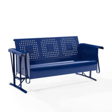 Load image into Gallery viewer, Bates Outdoor Metal Sofa Glider Navy

