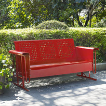 Load image into Gallery viewer, Bates Outdoor Metal Sofa Glider Red
