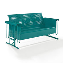 Load image into Gallery viewer, Bates Outdoor Metal Sofa Glider Turquoise
