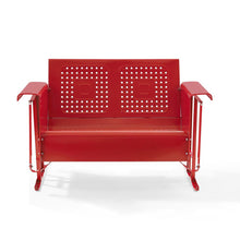 Load image into Gallery viewer, Bates Outdoor Metal Loveseat Glider Red
