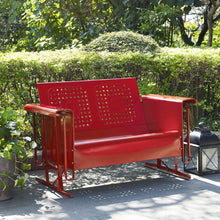 Load image into Gallery viewer, Bates Outdoor Metal Loveseat Glider Red
