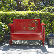 Load image into Gallery viewer, Bates Outdoor Metal Loveseat Glider Red
