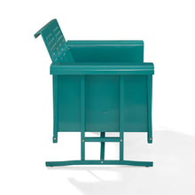 Load image into Gallery viewer, Bates Outdoor Metal Loveseat Glider Turquoise
