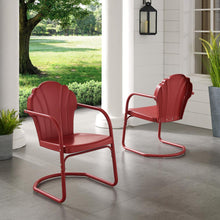 Load image into Gallery viewer, Tulip 2Pc Outdoor Metal Armchair Set Red - 2 Chairs
