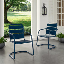 Load image into Gallery viewer, Brighton 2Pc Outdoor Metal Armchair Set Navy - 2 Chairs
