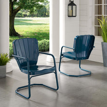 Load image into Gallery viewer, Ridgeland 2Pc Outdoor Metal Armchair Set Navy - 2 Chairs
