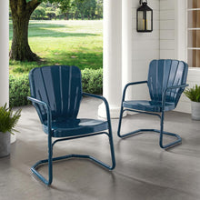Load image into Gallery viewer, Ridgeland 2Pc Outdoor Metal Armchair Set Navy - 2 Chairs
