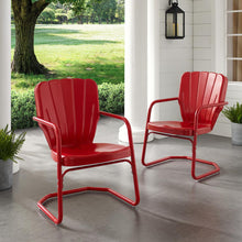 Load image into Gallery viewer, Ridgeland 2Pc Outdoor Metal Armchair Set Red - 2 Chairs
