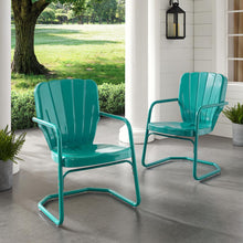 Load image into Gallery viewer, Ridgeland 2Pc Outdoor Metal Armchair Set Turquoise - 2 Chairs
