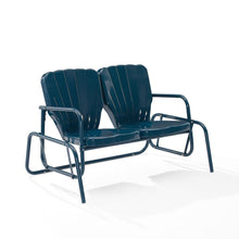 Load image into Gallery viewer, Ridgeland Outdoor Metal Loveseat Glider Navy Gloss
