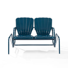 Load image into Gallery viewer, Ridgeland Outdoor Metal Loveseat Glider Navy Gloss
