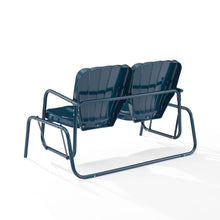 Load image into Gallery viewer, Ridgeland Outdoor Metal Loveseat Glider Navy Gloss
