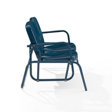 Load image into Gallery viewer, Ridgeland Outdoor Metal Loveseat Glider Navy Gloss
