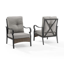 Load image into Gallery viewer, Dahlia 2Pc Outdoor Metal And Wicker Armchair Set Taupe/Matte Black - 2 Armchairs

