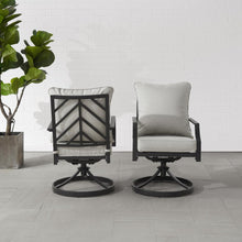 Load image into Gallery viewer, Otto 2Pc Outdoor Metal Dining Swivel Chair Set
